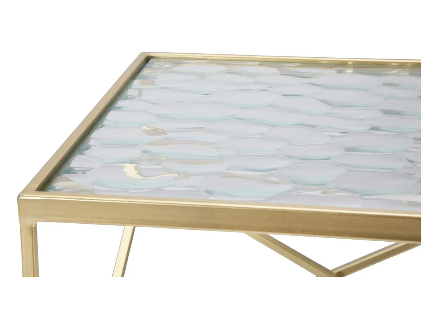Conjunto de Mesas Auxiliares VKH565, Ouro, 31,5x31,5x68 cm, Kendra Home
