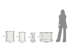 Conjunto de Mesas Auxiliares VKH571, Prata, 70x70x45 cm, Kendra Home