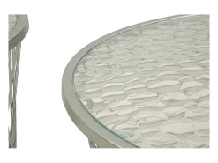 Conjunto de Mesas Auxiliares VKH571, Prata, 70x70x45 cm, Kendra Home