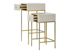 Conjunto de Mesas Auxiliares VKH771, Bege, 45x45x90 cm, Kendra Home