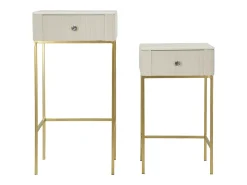 Conjunto de Mesas Auxiliares VKH771, Bege, 45x45x90 cm, Kendra Home
