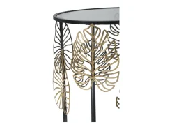 Conjunto de Mesas Auxiliares Folha 67, Preto, 38x38x55 cm, Kendra Home