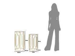 Conjunto de Mesas Auxiliares VKH555, Ouro, 36,5x36,5x70 cm, Kendra Home