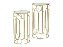 Conjunto de Mesas Auxiliares VKH555, Ouro, 36,5x36,5x70 cm, Kendra Home