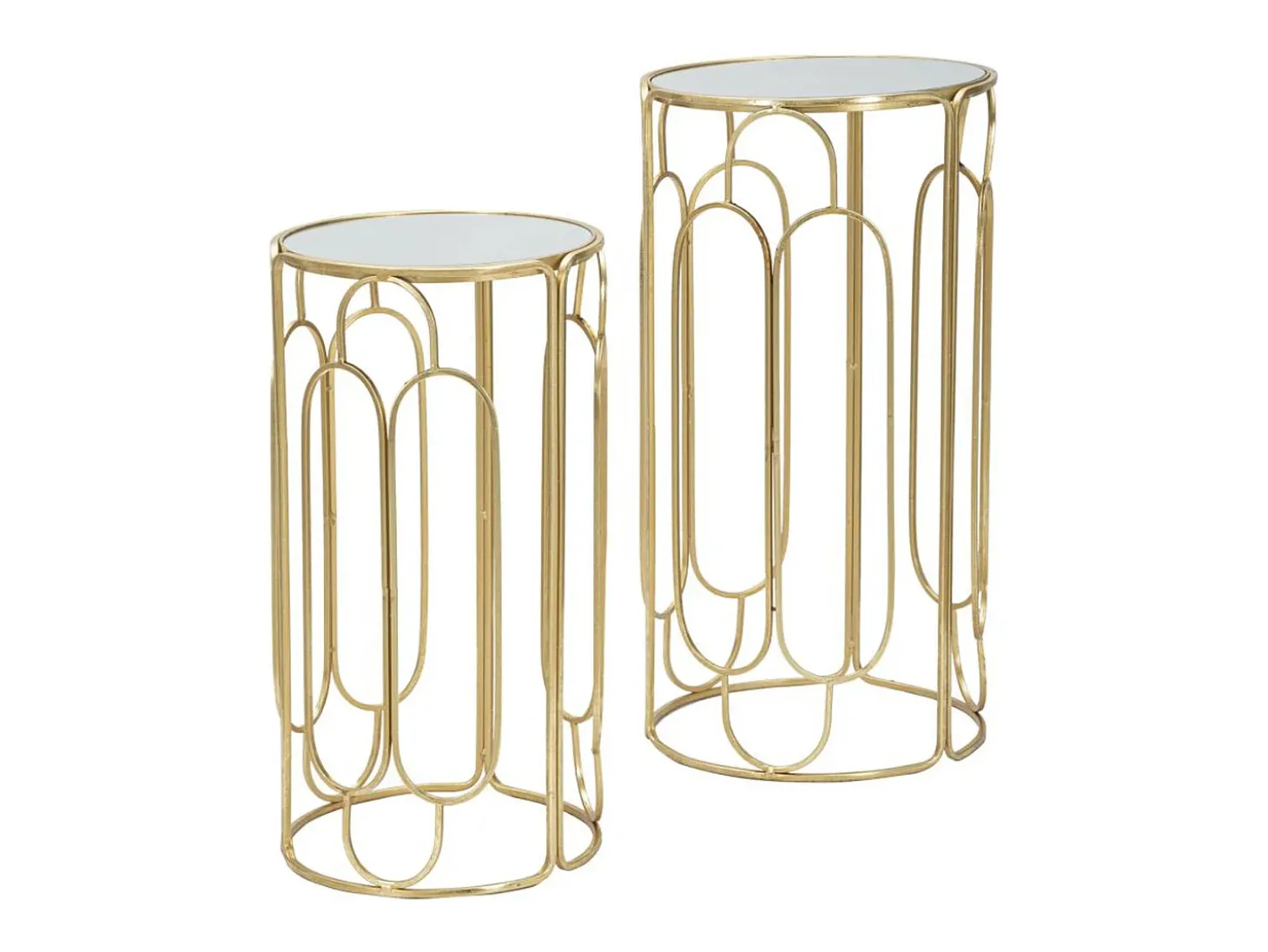 Conjunto de Mesas Auxiliares VKH555, Ouro, 36,5x36,5x70 cm, Kendra Home