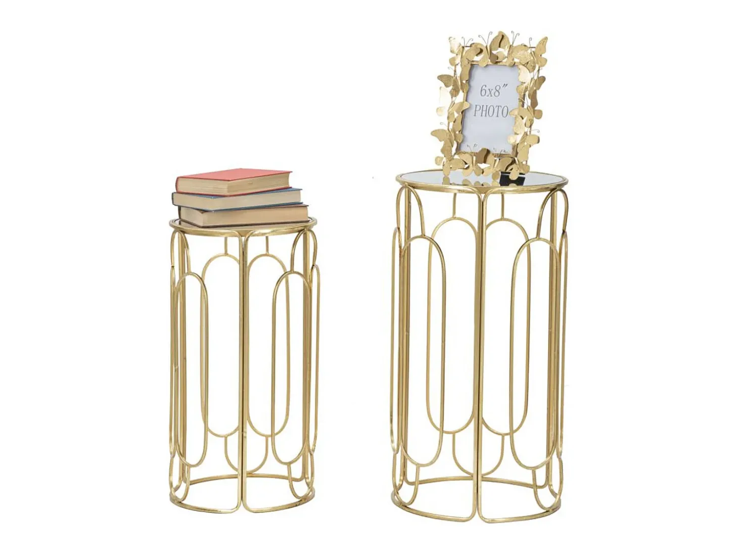 Conjunto de Mesas Auxiliares VKH555, Ouro, 36,5x36,5x70 cm, Kendra Home