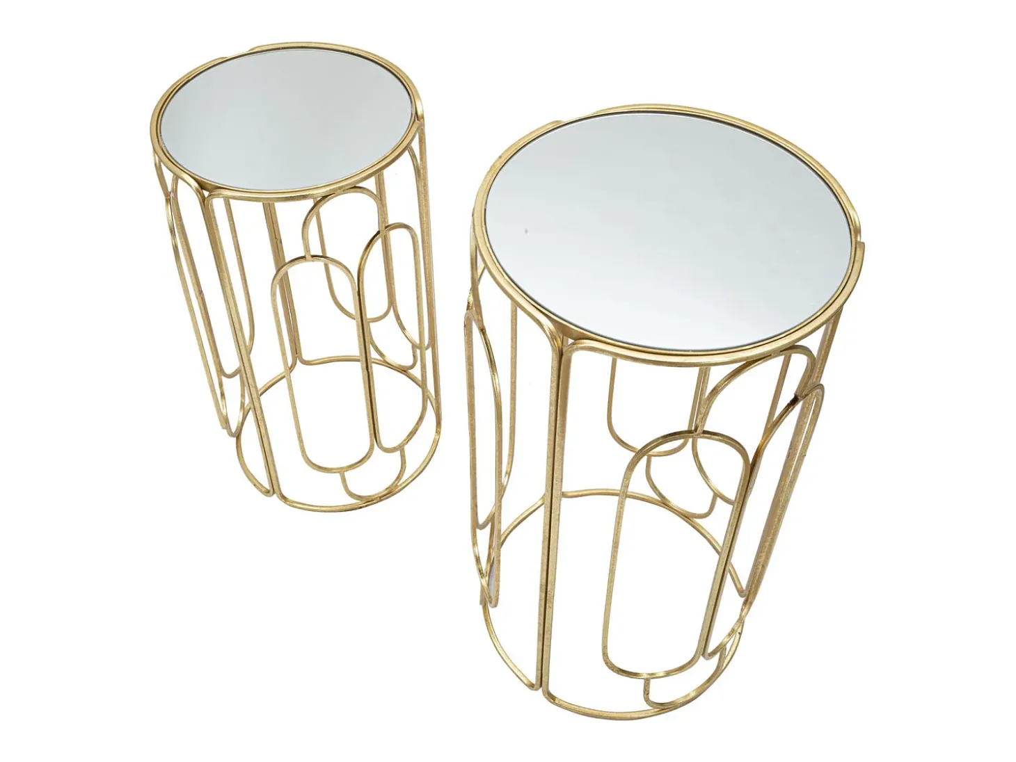 Conjunto de Mesas Auxiliares VKH555, Ouro, 36,5x36,5x70 cm, Kendra Home