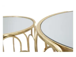 Conjunto de Mesas Auxiliares VKH555, Ouro, 36,5x36,5x70 cm, Kendra Home