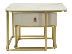Conjunto de Mesas Auxiliares VKH794, Bege, 70x70x48 cm, Kendra Home