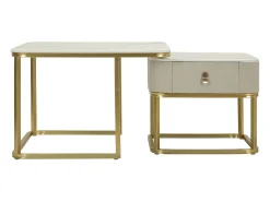 Conjunto de Mesas Auxiliares VKH794, Bege, 70x70x48 cm, Kendra Home