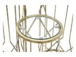 Conjunto de Mesas Auxiliares VKH597, Ouro, 32x32x71 cm, Kendra Home