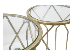 Conjunto de Mesas Auxiliares VKH597, Ouro, 32x32x71 cm, Kendra Home