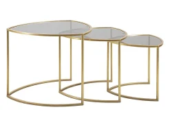 Conjunto de Mesas Auxiliares VKH553, Ouro, 60x60x50 cm, Kendra Home