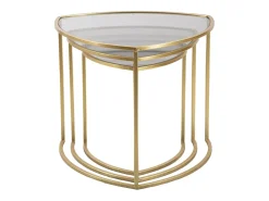 Conjunto de Mesas Auxiliares VKH553, Ouro, 60x60x50 cm, Kendra Home