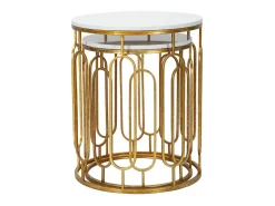 Conjunto de Mesas Auxiliares VKH535, Ouro, 46x46x55 cm, Kendra Home