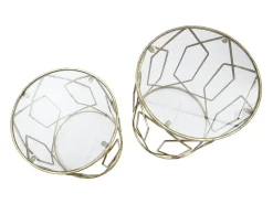 Conjunto de Mesas Auxiliares VKH561, Ouro, 42x42x53 cm, Kendra Home