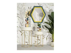 Conjunto de Mesas Auxiliares VKH772, Bege, 50x50x90 cm, Kendra Home