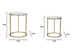 Conjunto de Mesas Auxiliares VKH534, Ouro, 52x52x63 cm, Kendra Home