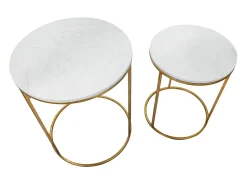 Conjunto de Mesas Auxiliares VKH534, Ouro, 52x52x63 cm, Kendra Home