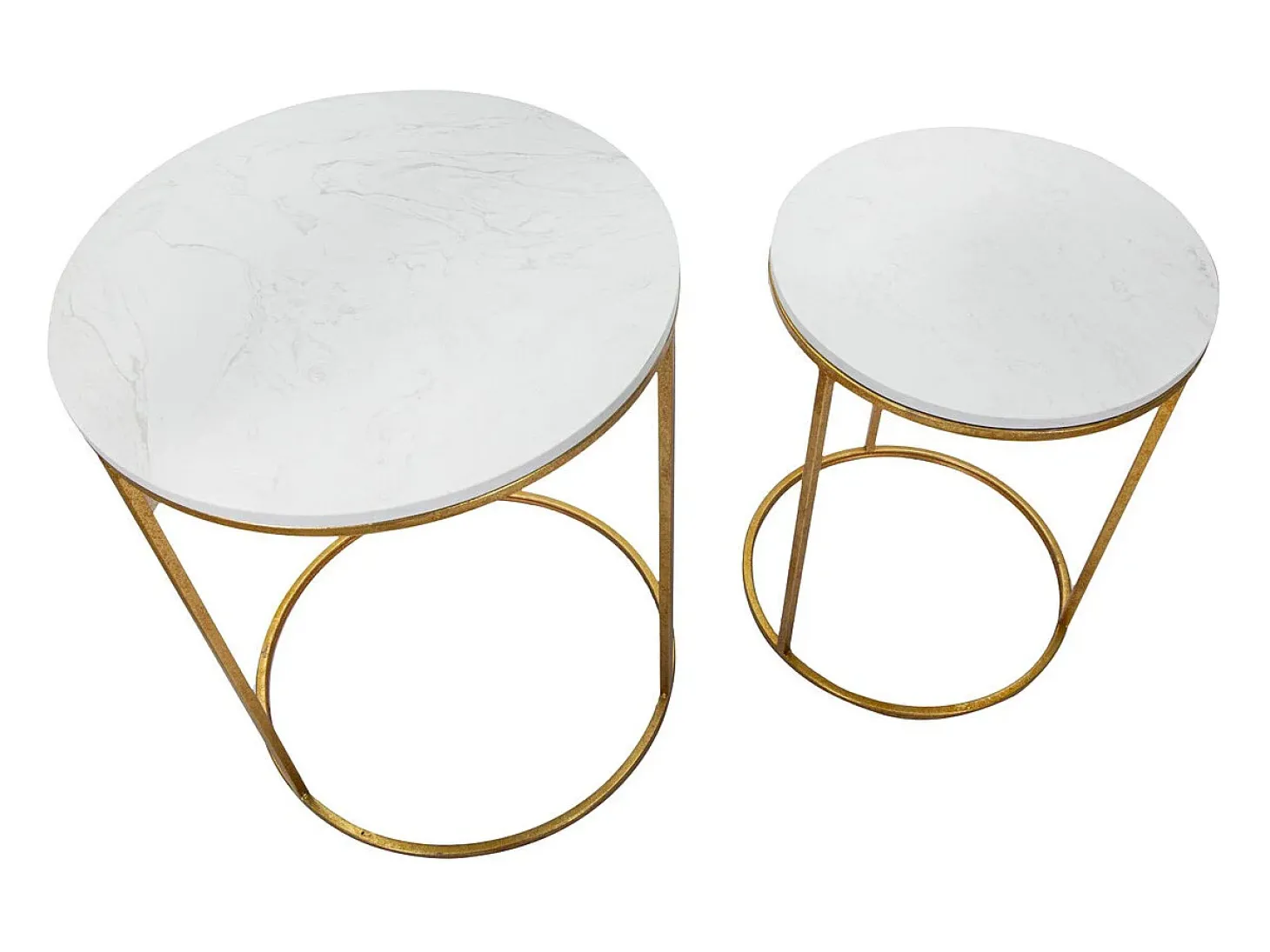 Conjunto de Mesas Auxiliares VKH534, Ouro, 52x52x63 cm, Kendra Home
