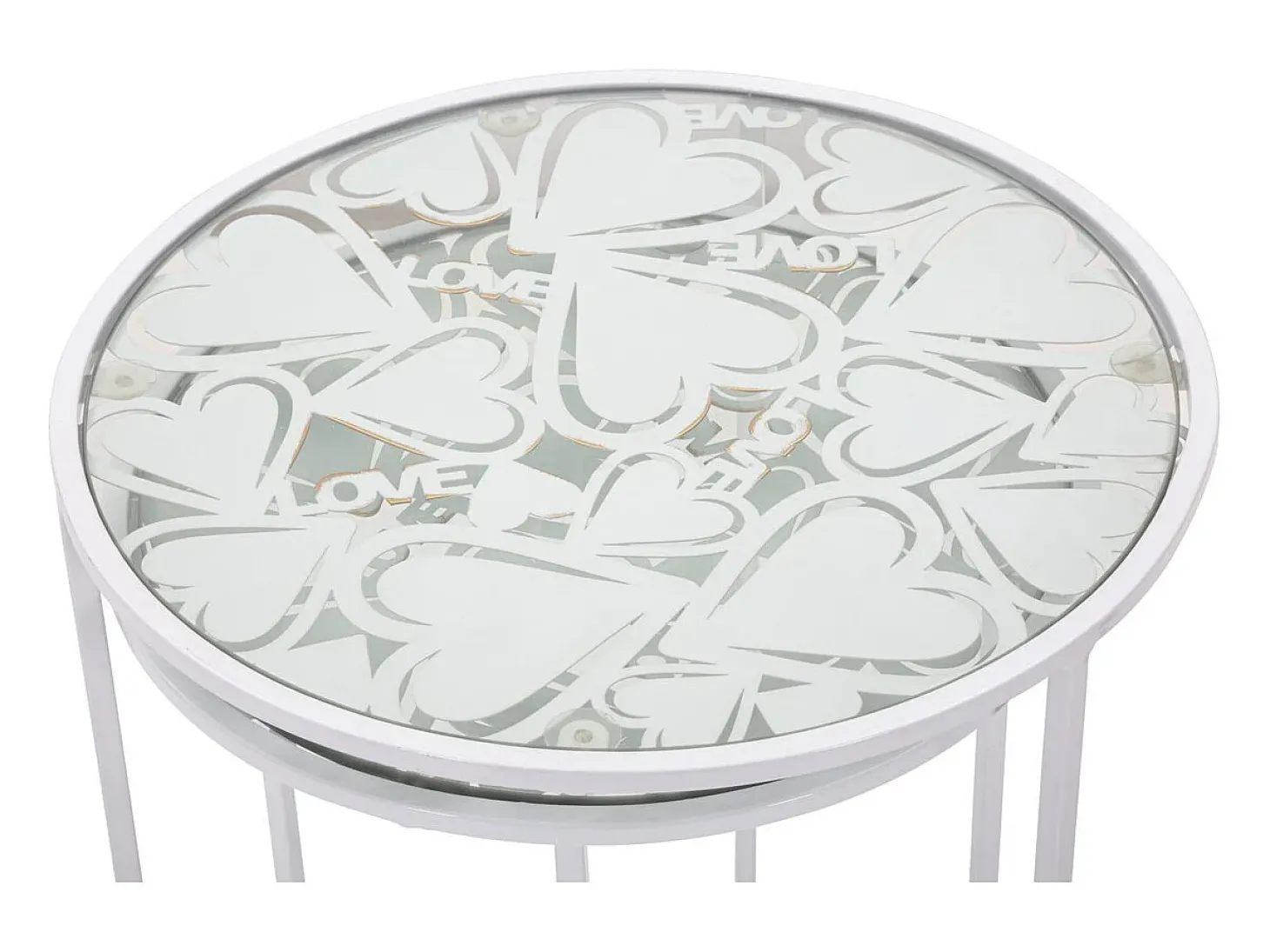 Conjunto de Mesas Auxiliares VKH556, Branco, 43x43x60 cm, Kendra Home