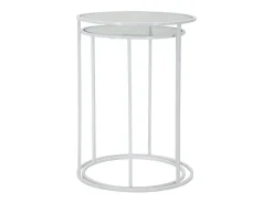 Conjunto de Mesas Auxiliares VKH556, Branco, 43x43x60 cm, Kendra Home