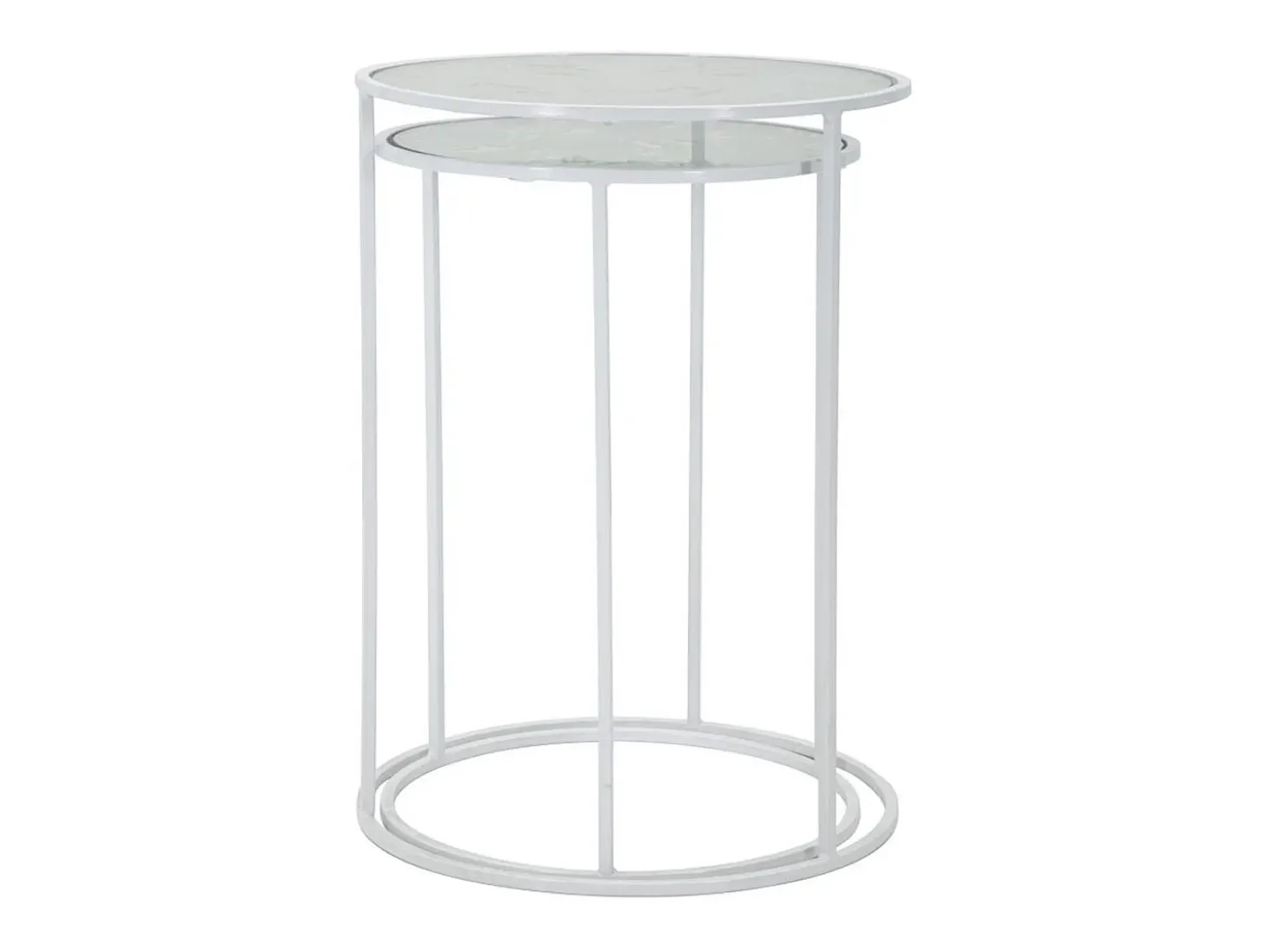 Conjunto de Mesas Auxiliares VKH556, Branco, 43x43x60 cm, Kendra Home
