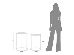 Conjunto de Mesas Auxiliares VKH556, Branco, 43x43x60 cm, Kendra Home