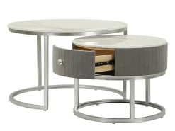 Conjunto de Mesas Auxiliares VKH796, Cinzento, 70x70x45 cm, Kendra Home