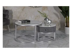 Conjunto de Mesas Auxiliares VKH796, Cinzento, 70x70x45 cm, Kendra Home