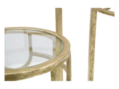 Conjunto de Mesas Auxiliares VKH428, Ouro, 33x33x70 cm, Kendra Home