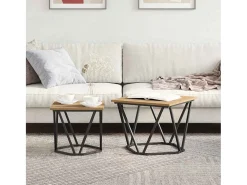 Conjunto de mesas de apoio 2 pcs carvalho artisiano