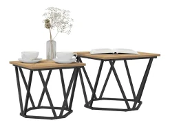 Conjunto de mesas de apoio 2 pcs carvalho artisiano