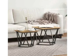 Conjunto de mesas de apoio 2 pcs carvalho artisiano