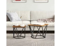 Conjunto de mesas de apoio 2 pcs Madeira recuperada