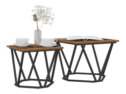 Conjunto de mesas de apoio 2 pcs Madeira recuperada
