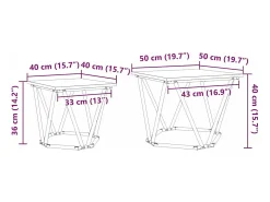 Conjunto de mesas de apoio 2 pcs Carvalho sonoma