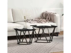 Conjunto de mesas de apoio 2 pcs Carvalho preto 50x50x40 cm
