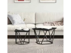 Conjunto de mesas de apoio 2 pcs Carvalho preto 50x50x40 cm
