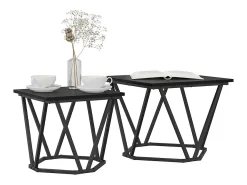 Conjunto de mesas de apoio 2 pcs Carvalho preto 50x50x40 cm