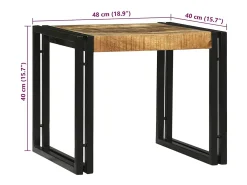 Conjunto de Mesas de centro | Mesa de apoio | Mesa de café 2 Peças Castanho Madeira de mangueira maciça