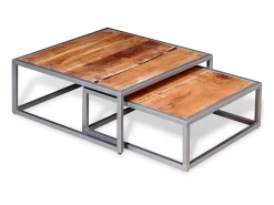 Conjunto de mesas de centro 2 pcs madeira de acácia maciça PT618579