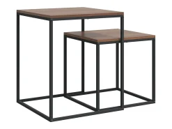 Conjunto de mesas de centro 2 pcs derivados de madeira e metal