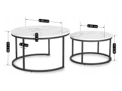 Conjunto de mesas de centro Dafne Max Mármore Branco