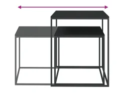 Conjunto de mesas de centro 2 pcs derivados de madeira e metal PT785297