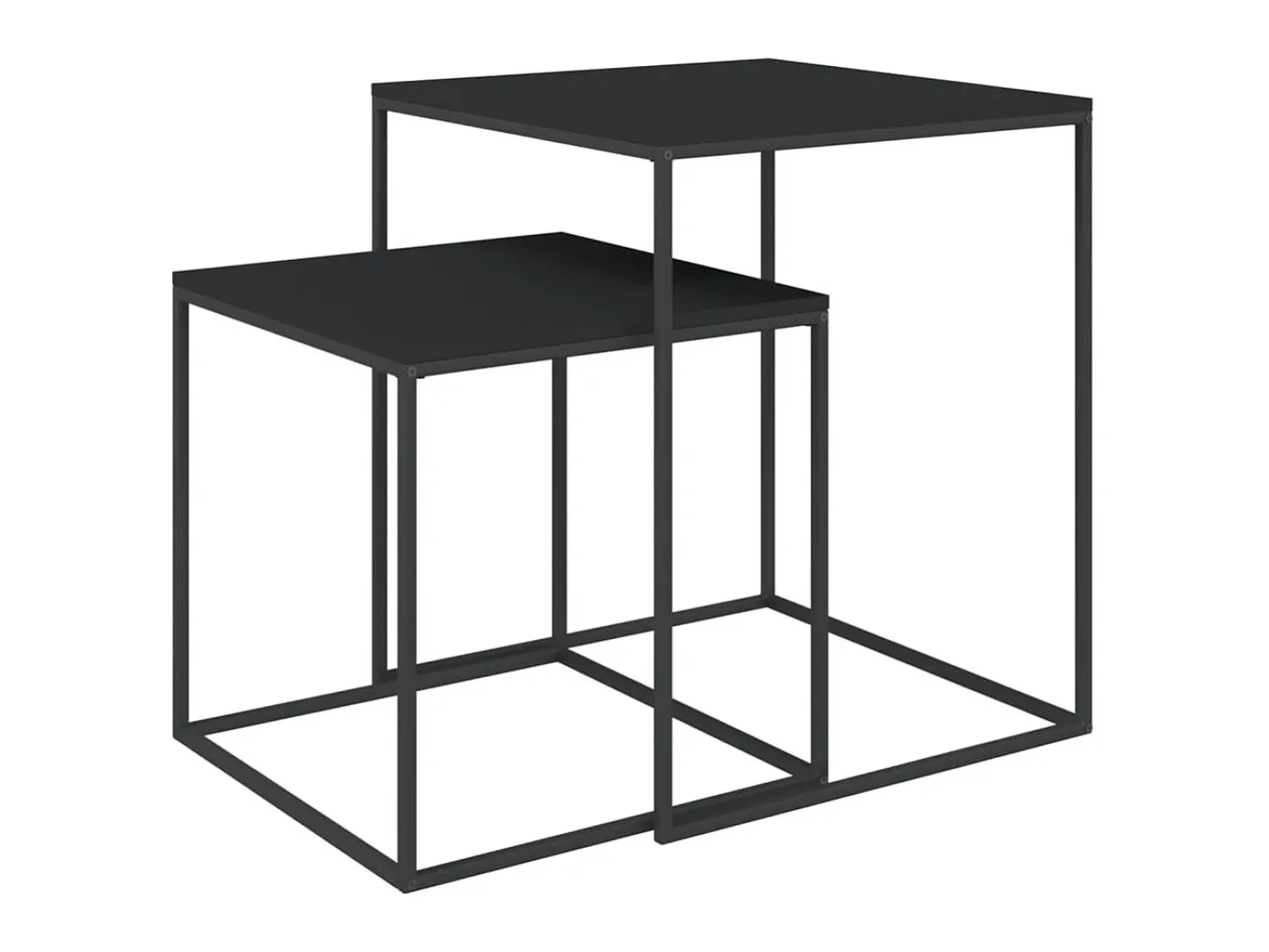 Conjunto de mesas de centro 2 pcs derivados de madeira e metal PT785297