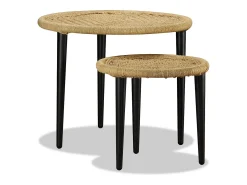 Conjunto de mesas de centro 2 pcs juta natural