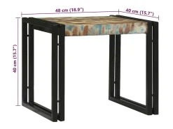 Conjunto de Mesas de centro | Mesa de apoio | Mesa de café 2 Peças Multicolor Madeira recuperada maciça