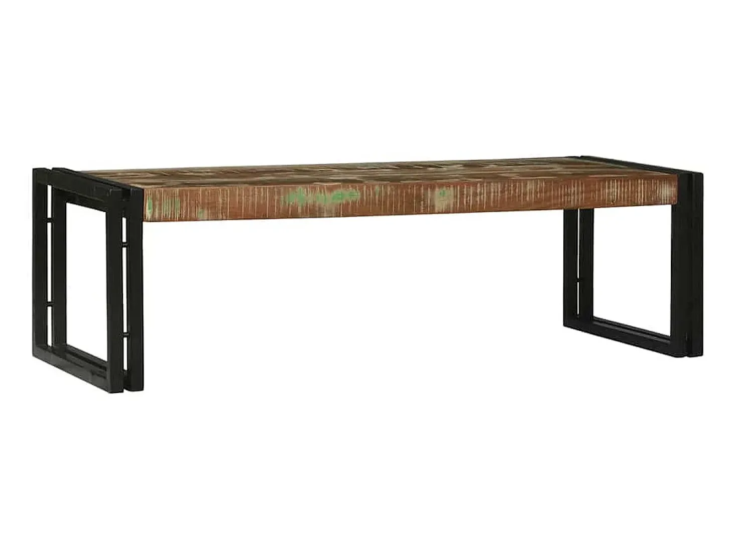 Conjunto de Mesas de centro | Mesa de apoio | Mesa de café 2 Peças Multicolor Madeira recuperada maciça