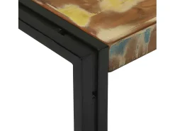 Conjunto de Mesas de centro | Mesa de apoio | Mesa de café 2 Peças Multicolor Madeira recuperada maciça
